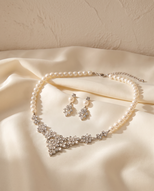 La Bruma — Pearl Necklace & Earring Set — FYNX