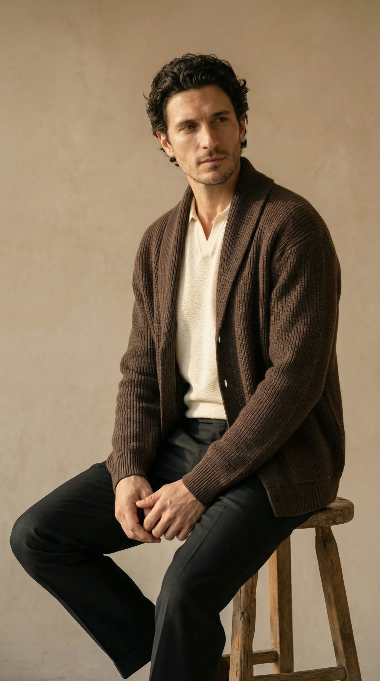 Cardigan a Coste ribbed cardigan — FYNX