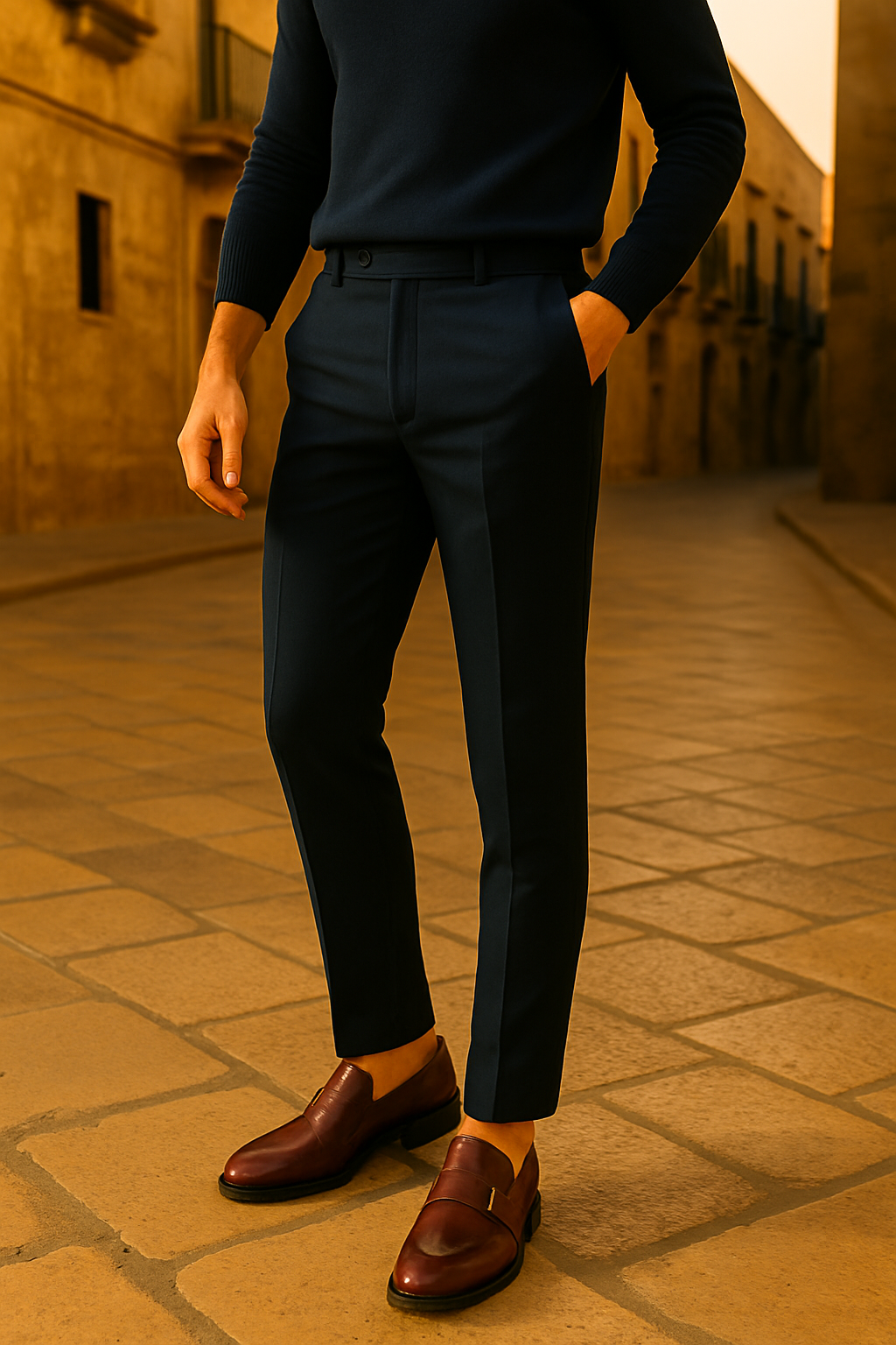 Bari Trousers – Navy Blue