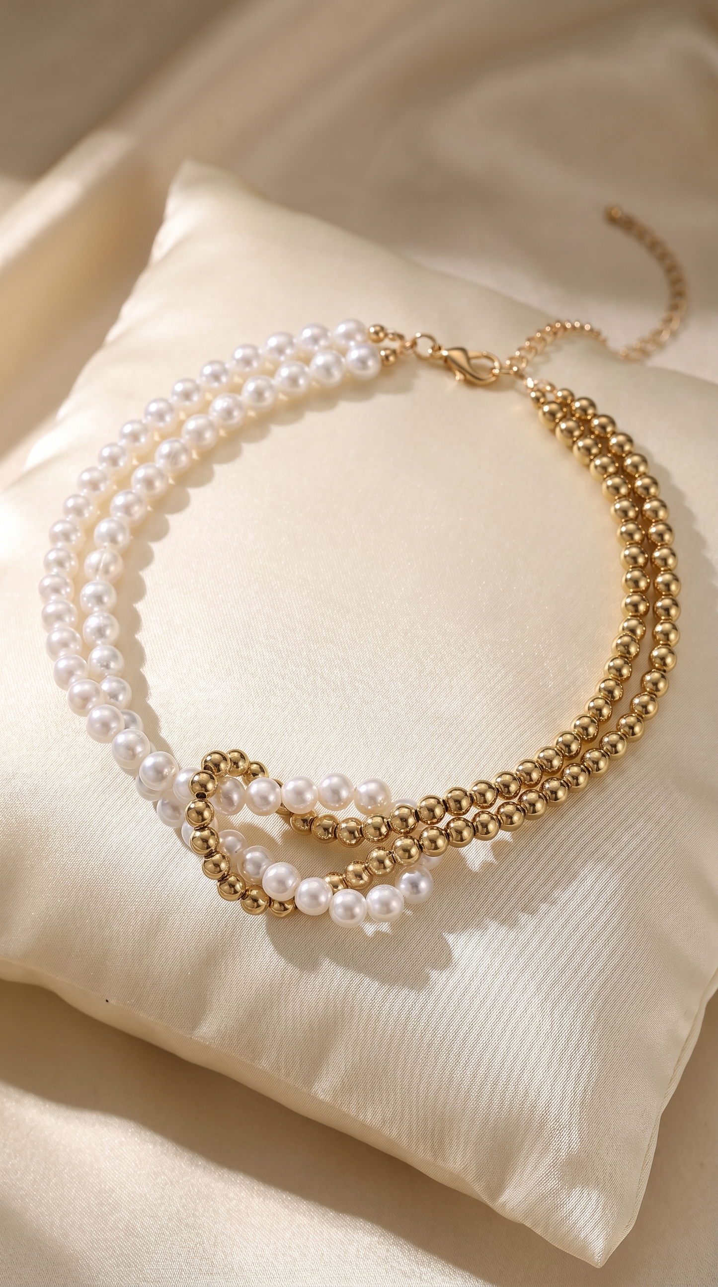 L'Eclisse asymmetric pearl and gold necklace