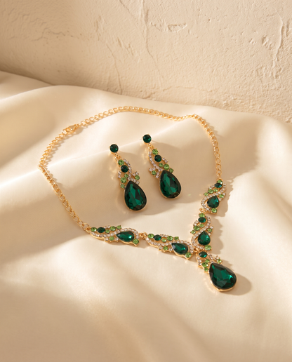 La Fiamma — Necklace & Earring Set — Emerald — FYNX