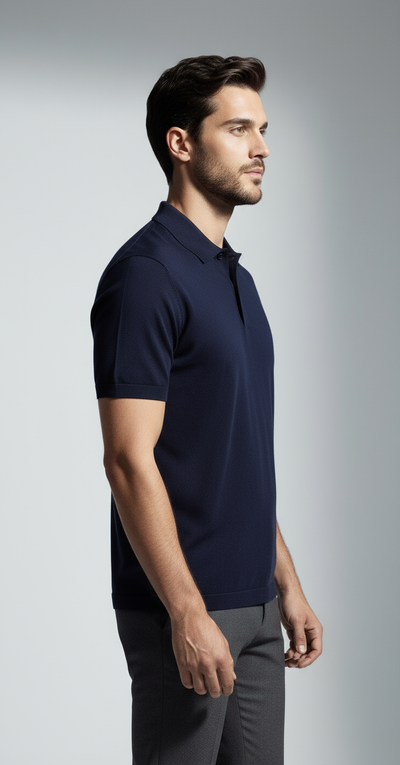 Navy Polo - Zijkant