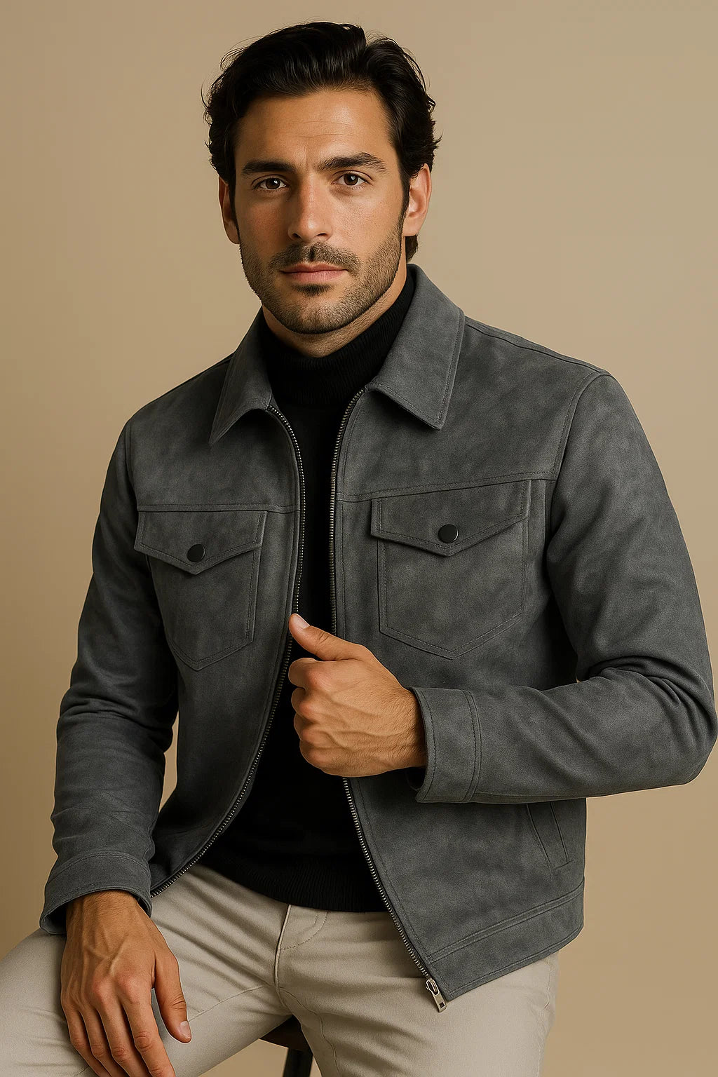 Valtoro Vegan Leather Jacket — detail — FYNX